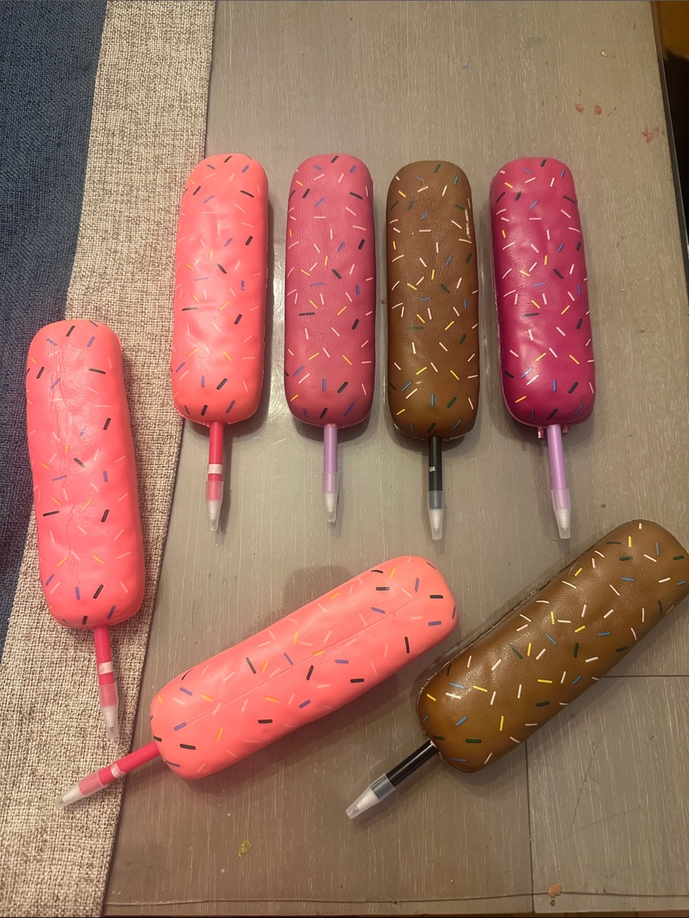 7 squishy slow rise ink pens lot donut eclair sprinkle